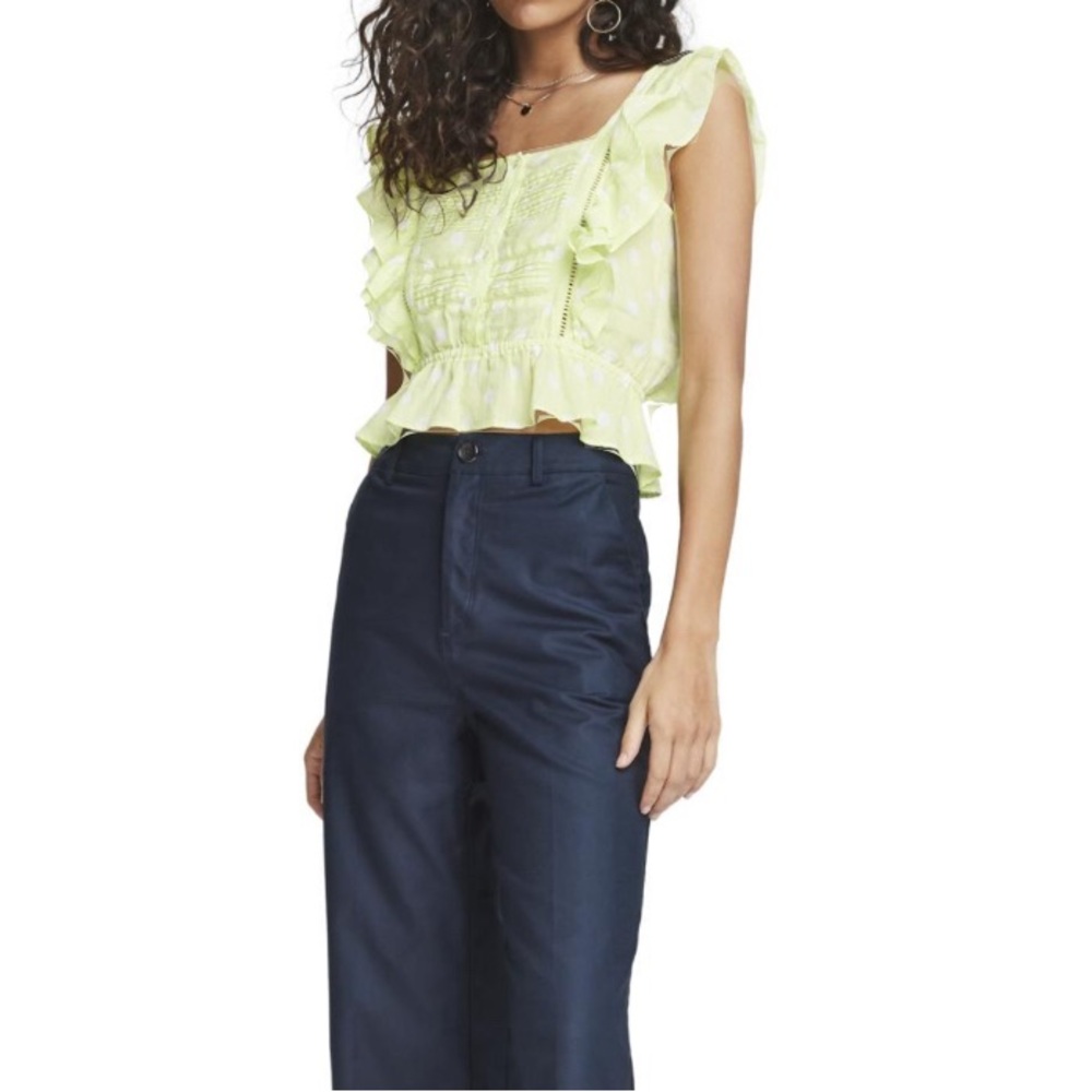Scotch & Soda ☀️🌤️ Ruffled Ramie Top in Yellow NWT